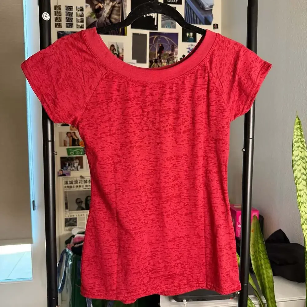 Vintage Fatal Rose Rhinestone Cross Red T-Shirt